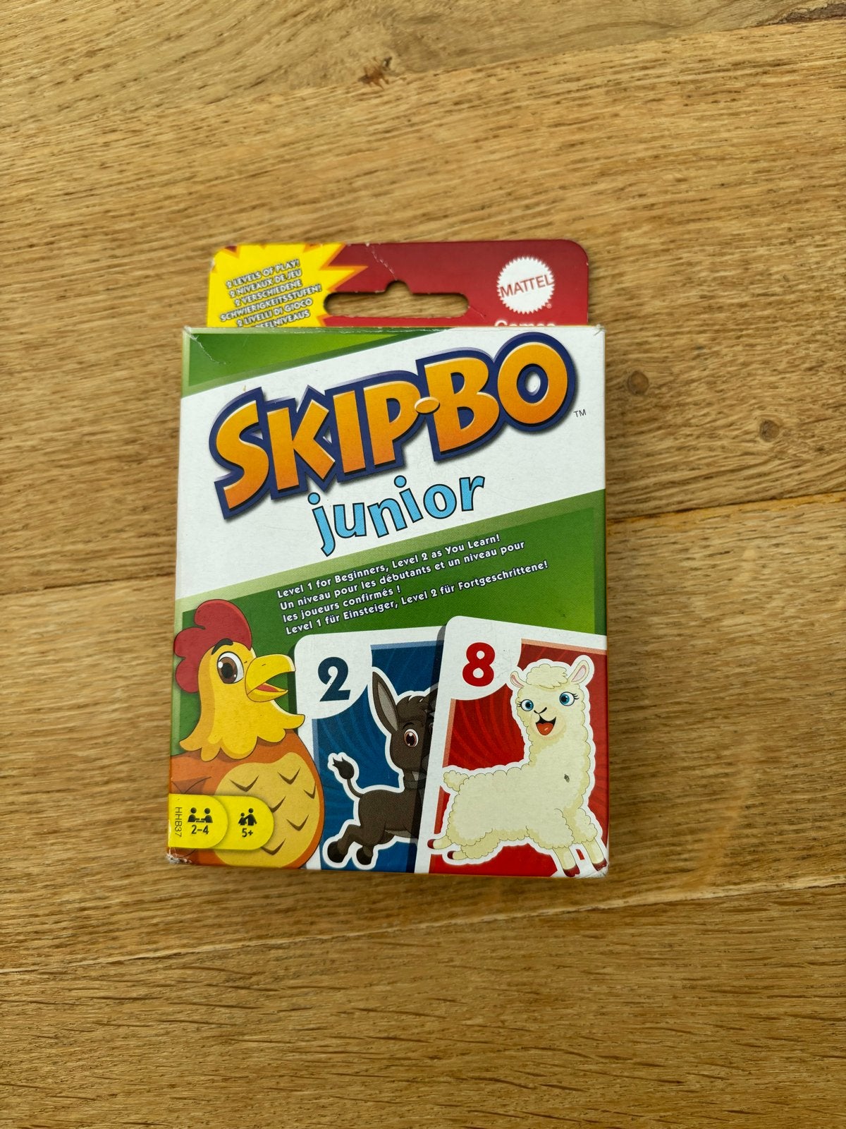 Skip-Bo Junior Kaartspel - Mattel, Hobby en Vrije tijd, Gezelschapsspellen | Kaartspellen, Drie of vier spelers, Ophalen of Verzenden