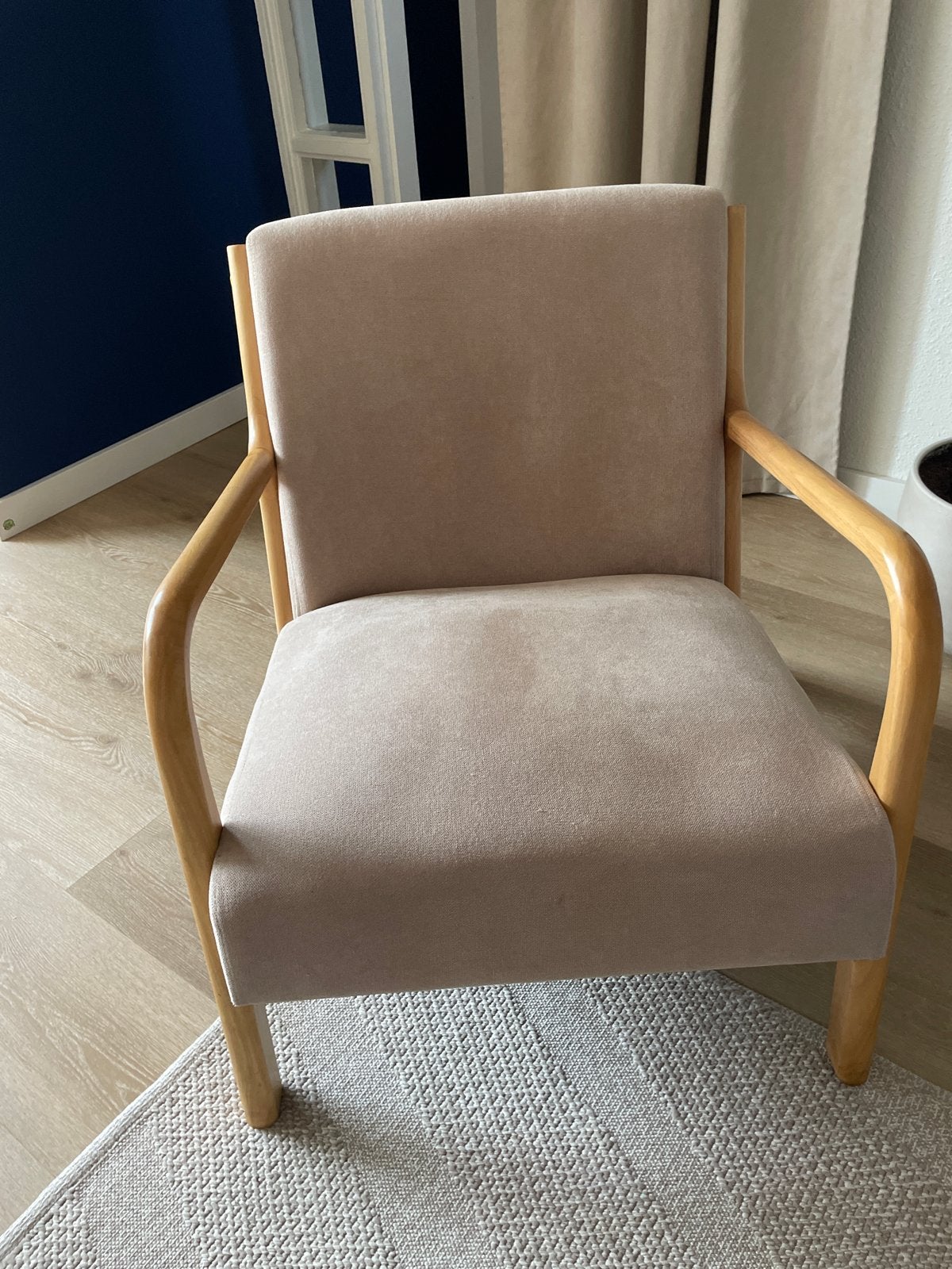 IKEA Ekenäset fauteuil - Beige, zo goed als nieuw, Ophalen, Zo goed als nieuw, Hout, 75 tot 100 cm