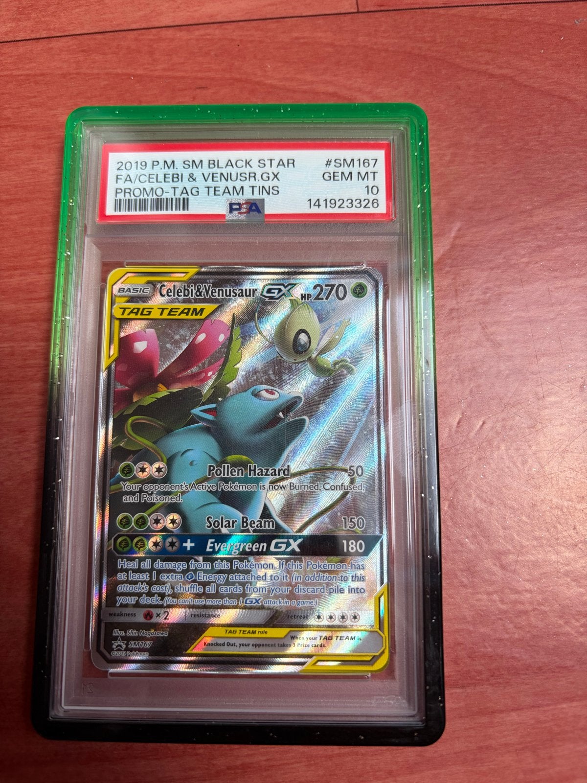 Celebi & Venusaur GX PSA 10 GEM MT Pokémon Kaart SM167, Hobby en Vrije tijd, Ophalen, Nieuw, Losse kaart