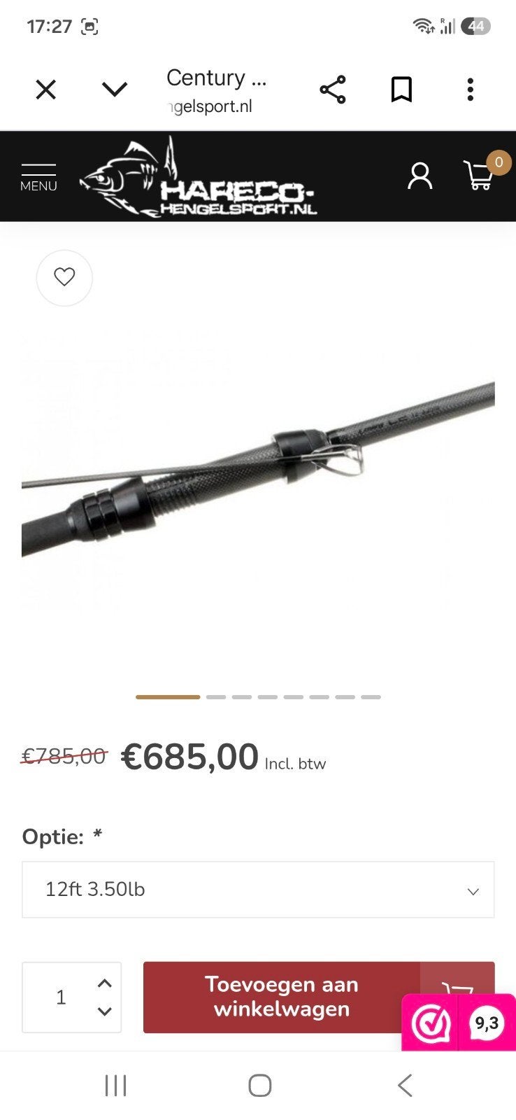 3 Century Command and Control Karperhengels 12ft 3.50lb, Watersport en Boten, Hengelsport | Karpervissen, Ophalen, Zo goed als nieuw