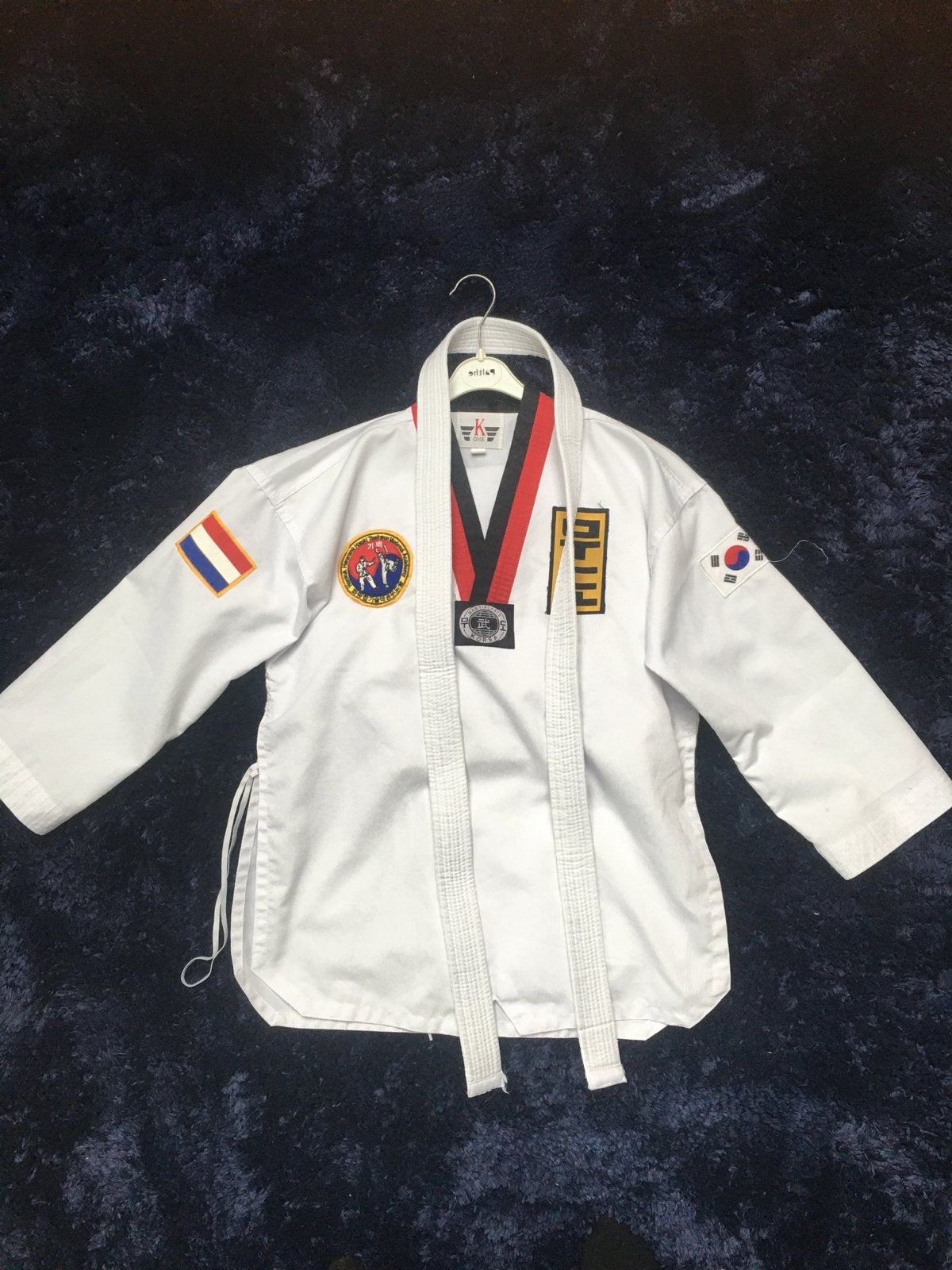 Taekwondo pak met broek, maat 150, Ophalen, Gebruikt, Taekwondo, Vechtsportpak