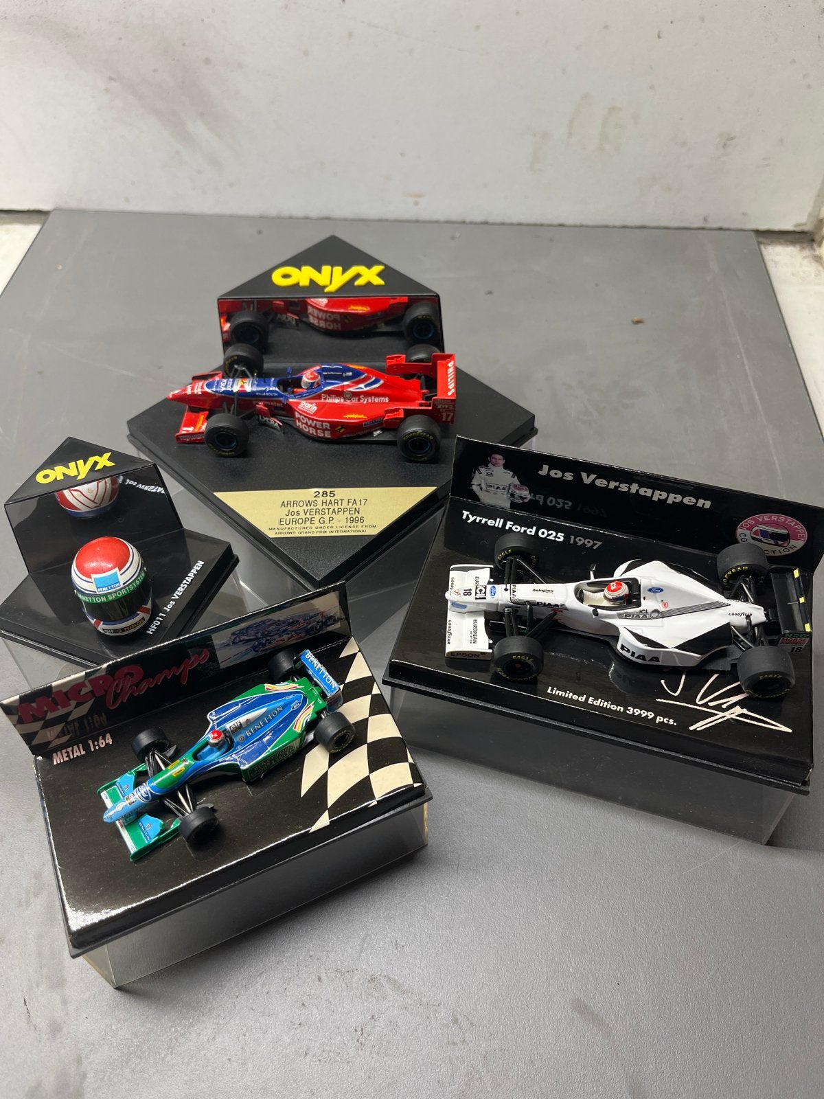 GEEN HOOFDPRIJS Jos Verstappen Minichamps & onyx F1 Modellen, Ophalen of Verzenden, Zo goed als nieuw, Auto