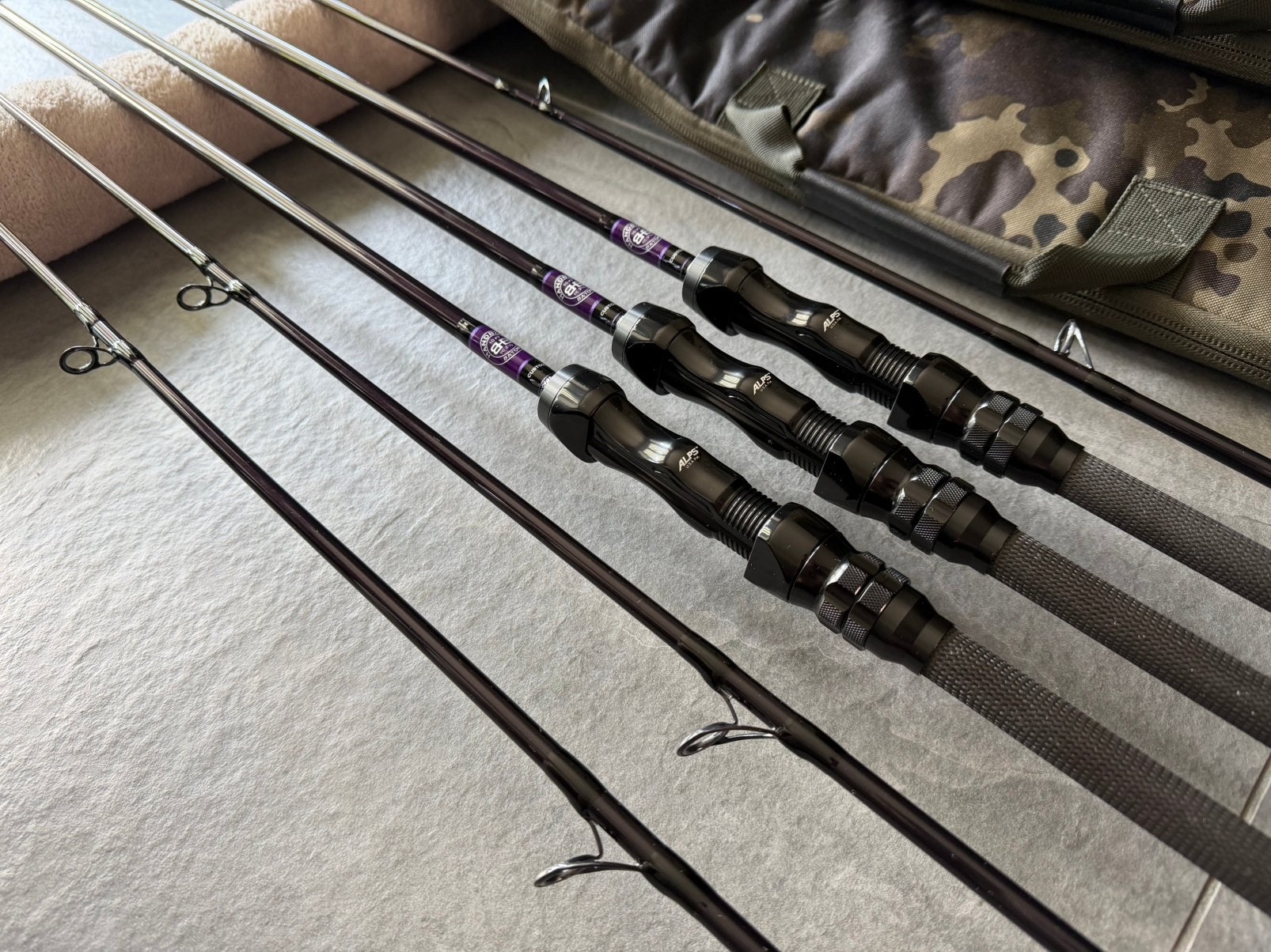 3 x Bart Bakker Baton Superslim 1 10ft 2,5lbs incl Sleeves, Watersport en Boten, Ophalen, Zo goed als nieuw, Complete set