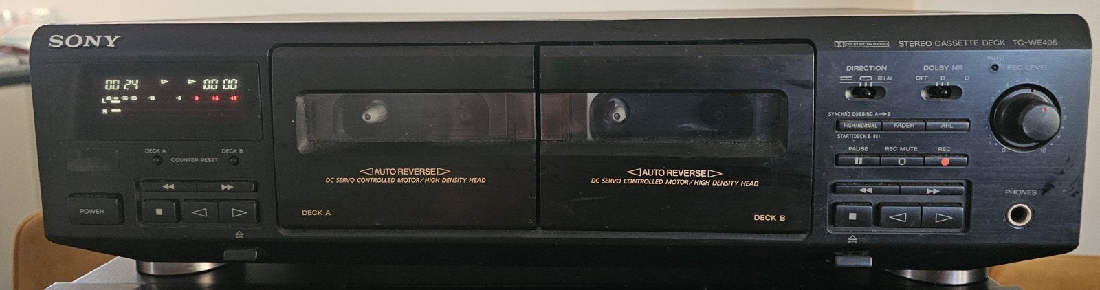 Gratis-Sony TC-WE405 Stereo Cassette Deck, Ophalen, Dubbel, Sony, Auto-reverse