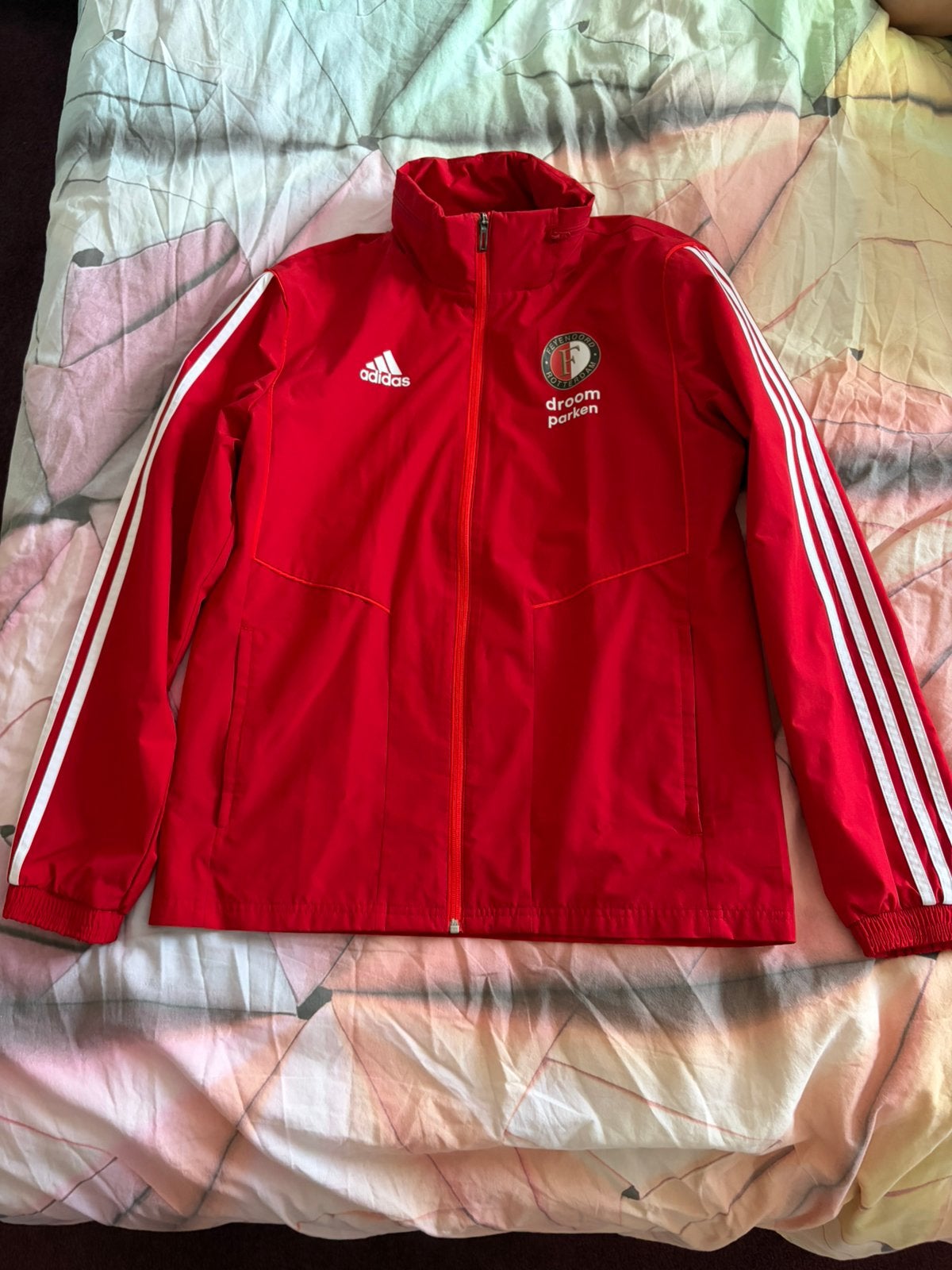 Adidas Feyenoord trainigsjack mt M, Maat 48/50 (M), Ophalen of Verzenden, Zo goed als nieuw, Voetbal