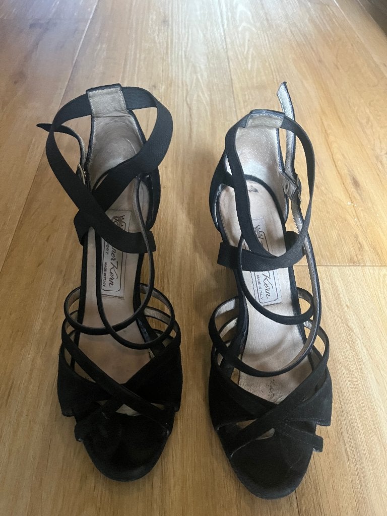Werner Kern dames dansschoenen - Zwart suède - Maat 3,5, Ophalen of Verzenden, Gebruikt, Schoenen
