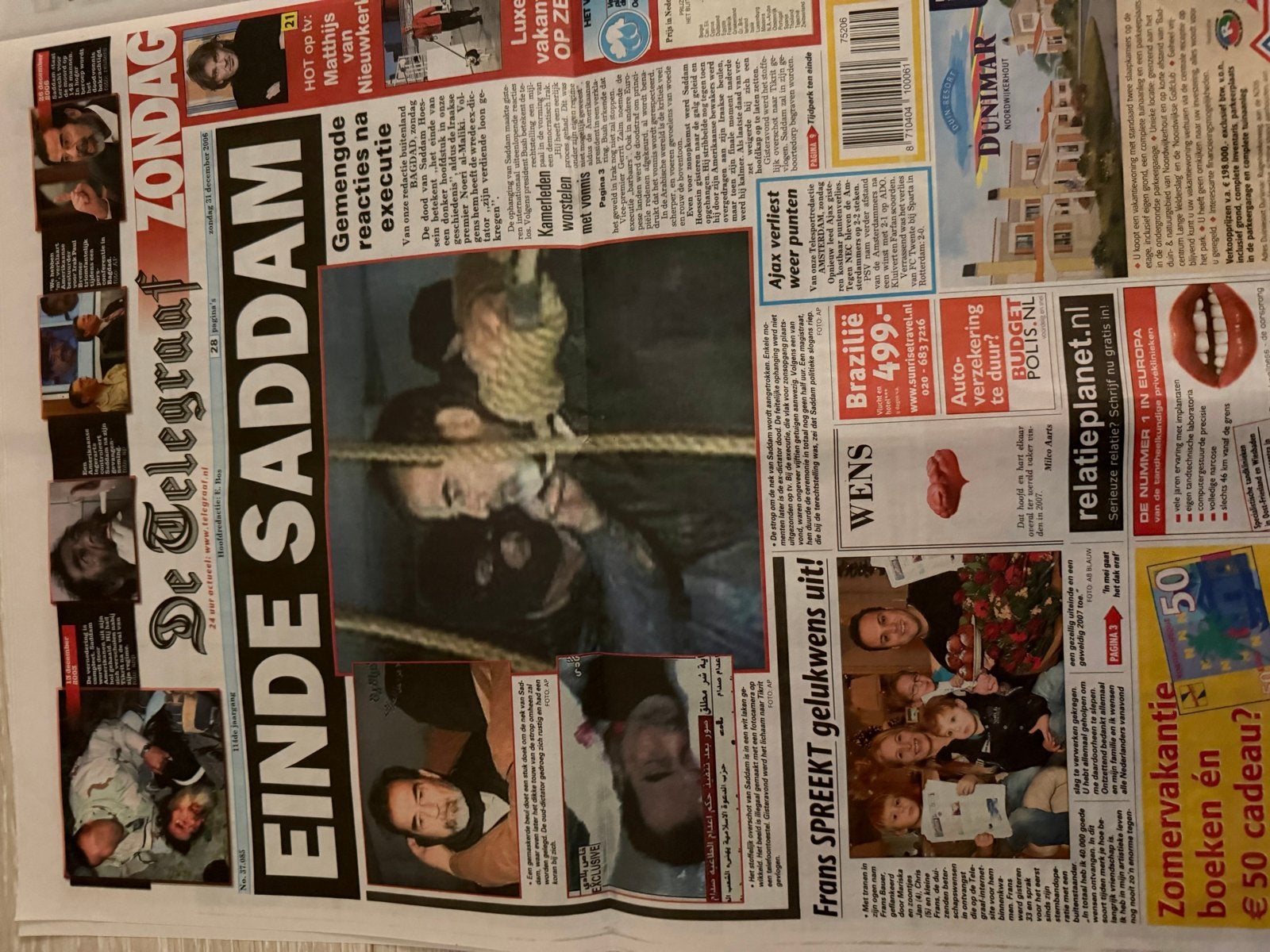 Historische Krantenkoppen: De Telegraaf - Legendarische Mome, Verzamelen, Ophalen of Verzenden, 1940 tot 1960, Nederland, Krant