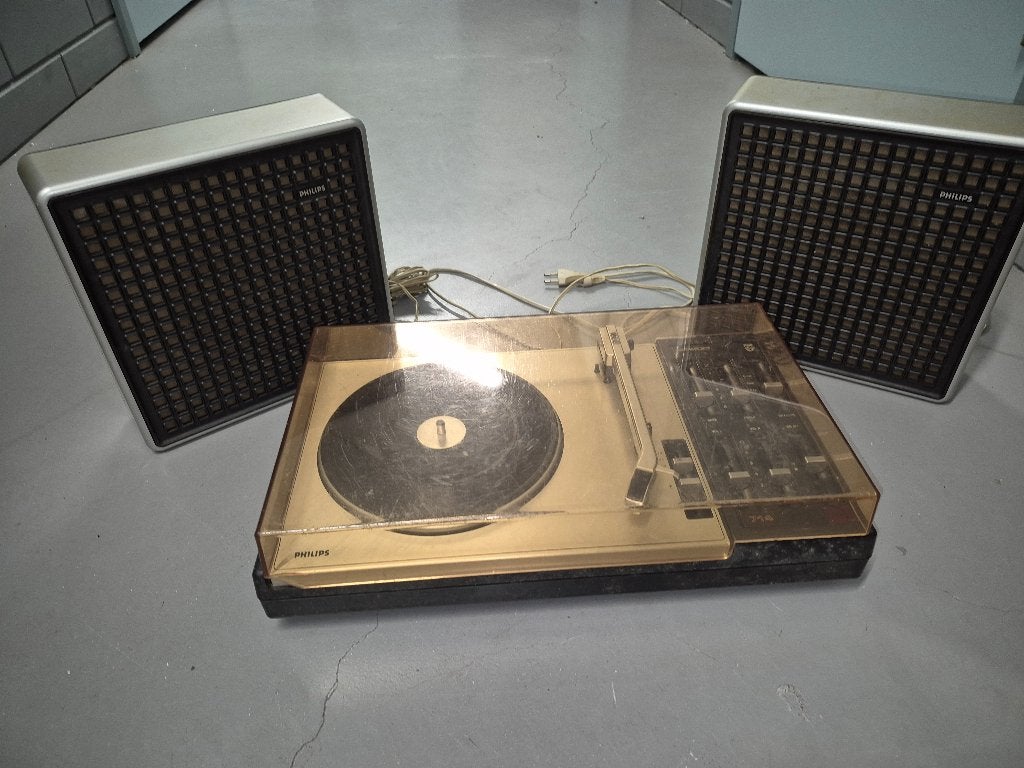 Philips pick-up met speakers jaren 70, Ophalen of Verzenden, Gebruikt, Philips