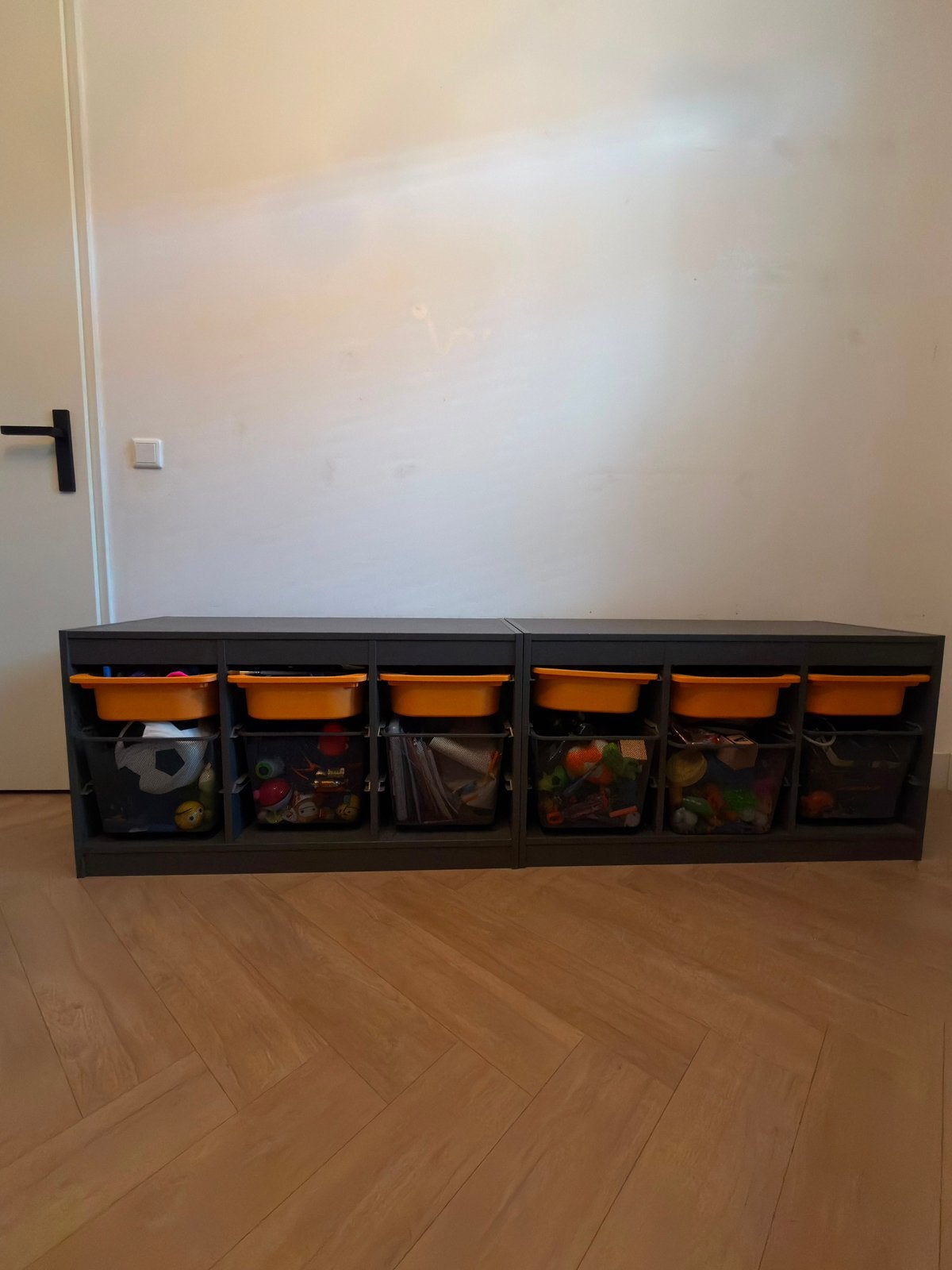 Ikea trofast kasten grijs/oranje 2 X, Ophalen of Verzenden, Zo goed als nieuw, Minder dan 50 cm