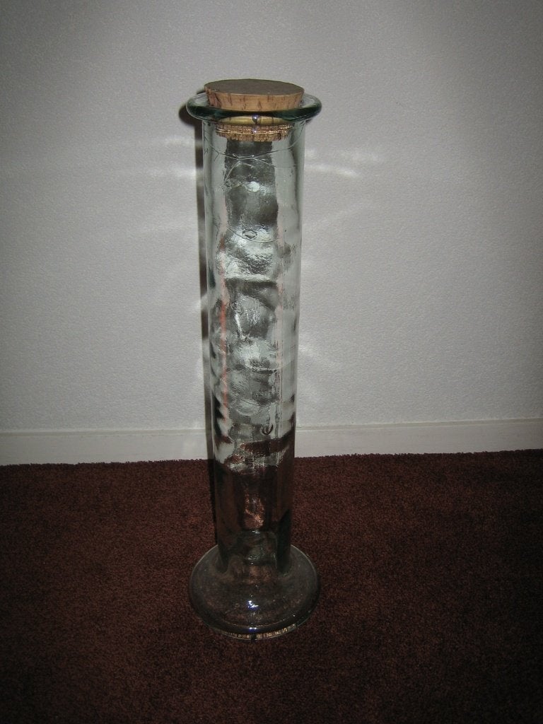 Grote vaas- pot/hoogte 57/diameter:11 en 17cm, Huis en Inrichting, Ophalen, Nieuw, Glas