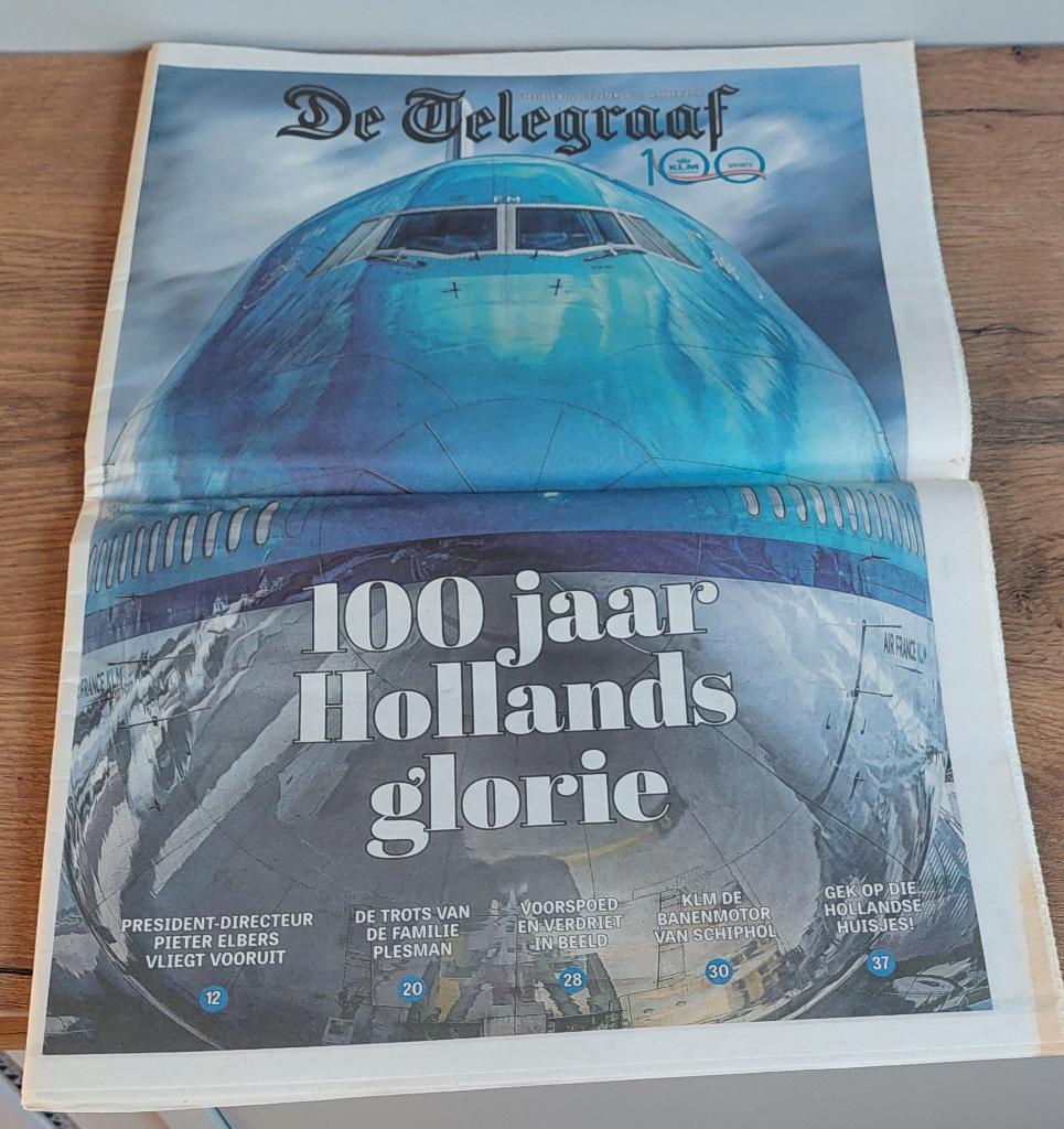 De Telegraaf speciale bijlage 100 jaar KLM 5-10-2019, Ophalen of Verzenden, Zo goed als nieuw, Overige typen