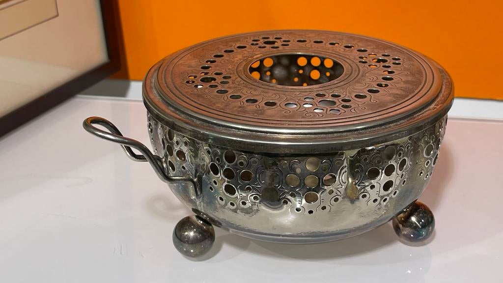 Art Deco rechaud theelichtje jaren '20-'30 Nils Johan Sweden, Ophalen of Verzenden, Zilver