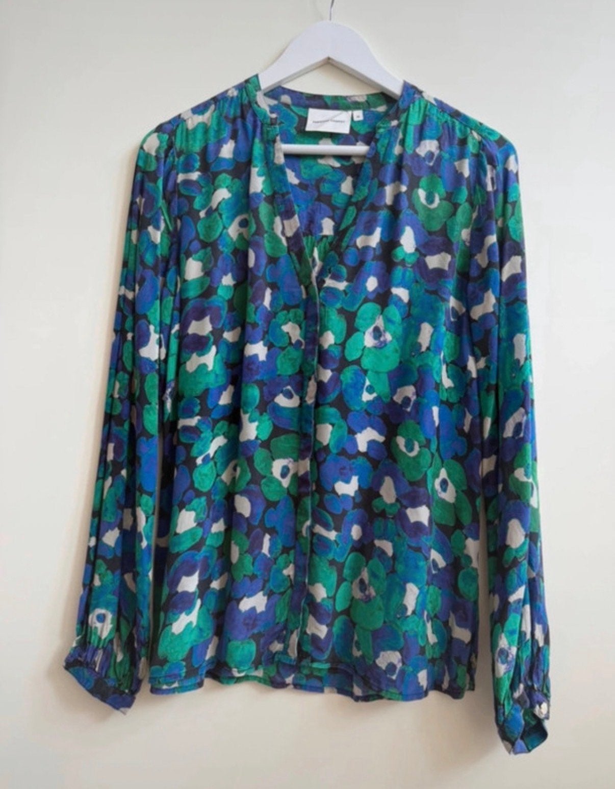Fabienne Chapot blouse met bloemenprint - Maat 36 (S), Ophalen of Verzenden, Zo goed als nieuw, Maat 36 (S), Blauw