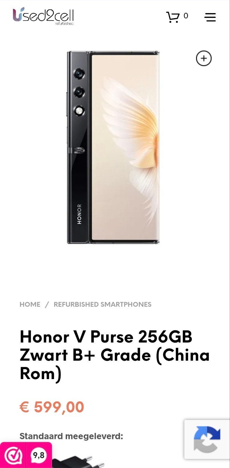 Honor V Purse 256GB Zwart B+ Grade, Ophalen of Verzenden, Zo goed als nieuw, 6 megapixel of meer