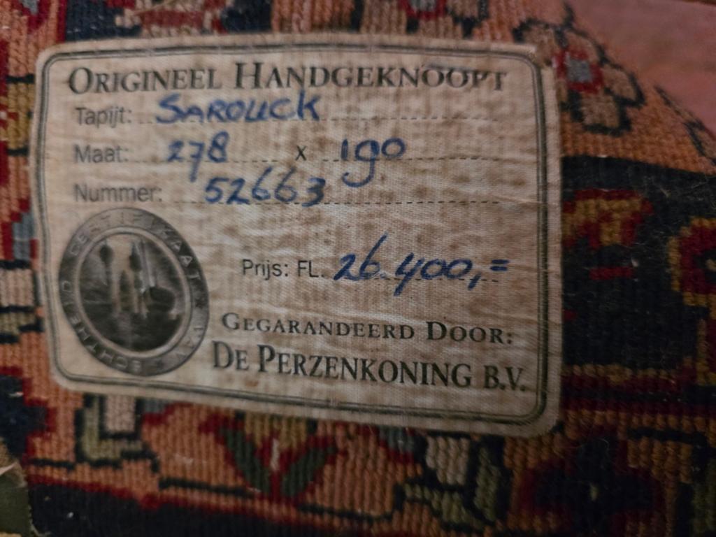 Origineel handgeknoopt Sarouck tapijt De Perzenkoning bv, Ophalen