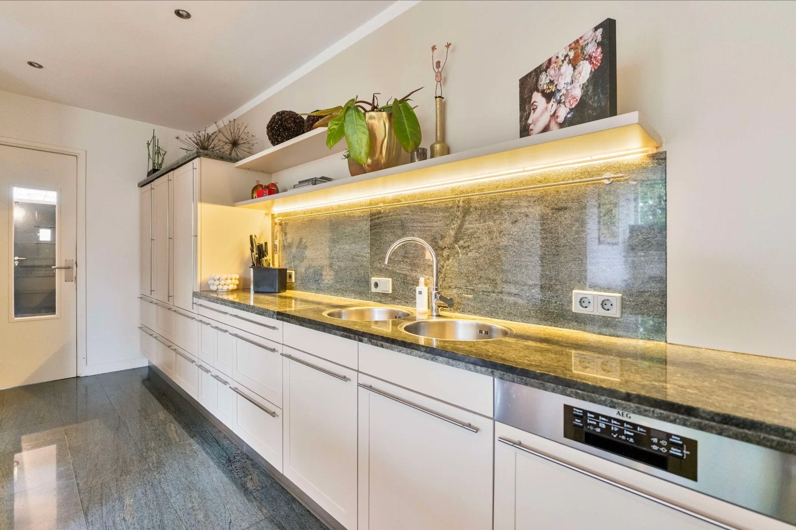 Luxe complete keuken met kookeiland en Boretti fornuis, Ophalen, Gebruikt, Overige typen, Graniet of Steen
