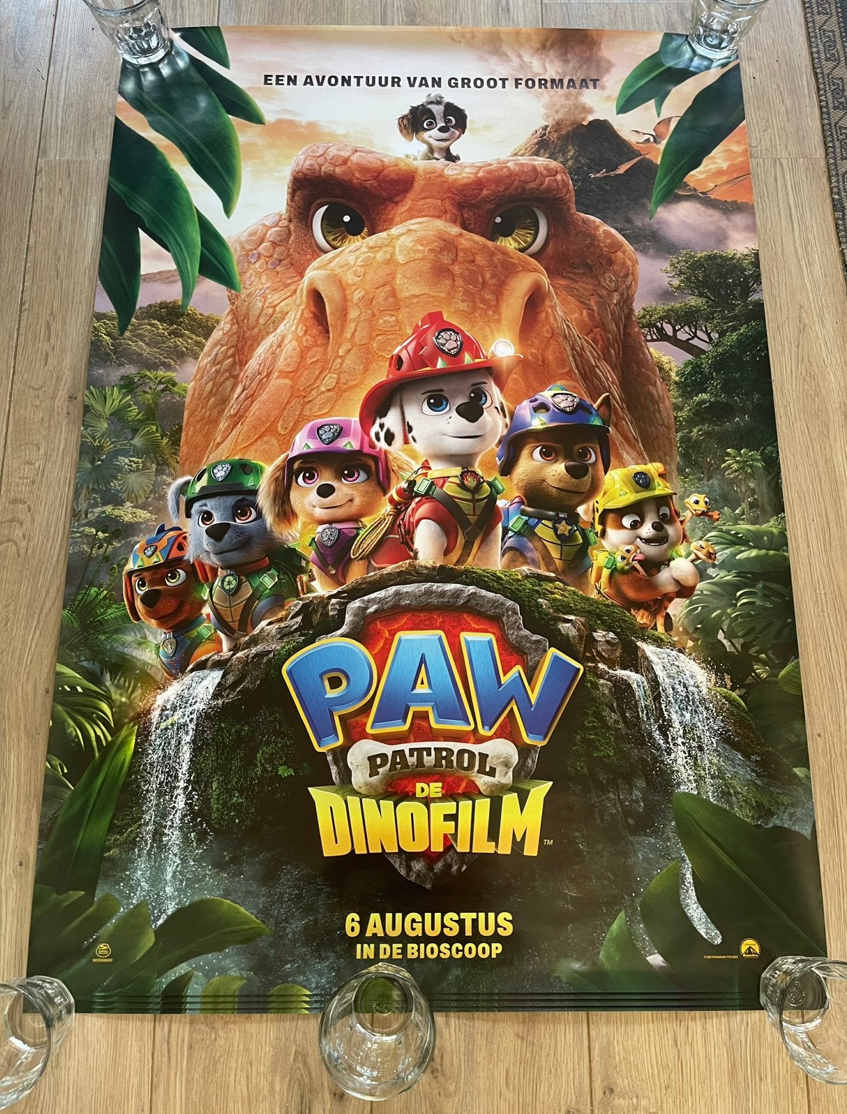 Paw Patrol Dinofilm Filmposter 100 x 70 cm, Ophalen of Verzenden, Zo goed als nieuw, Deurposter of groter, Film en Tv