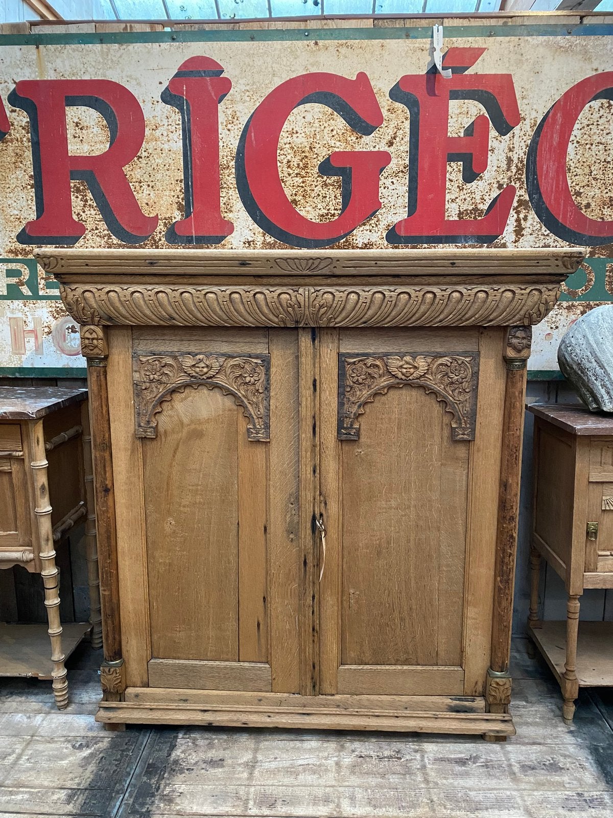 Sierlijke Frans eiken kast opzetkast dressoir, Ophalen