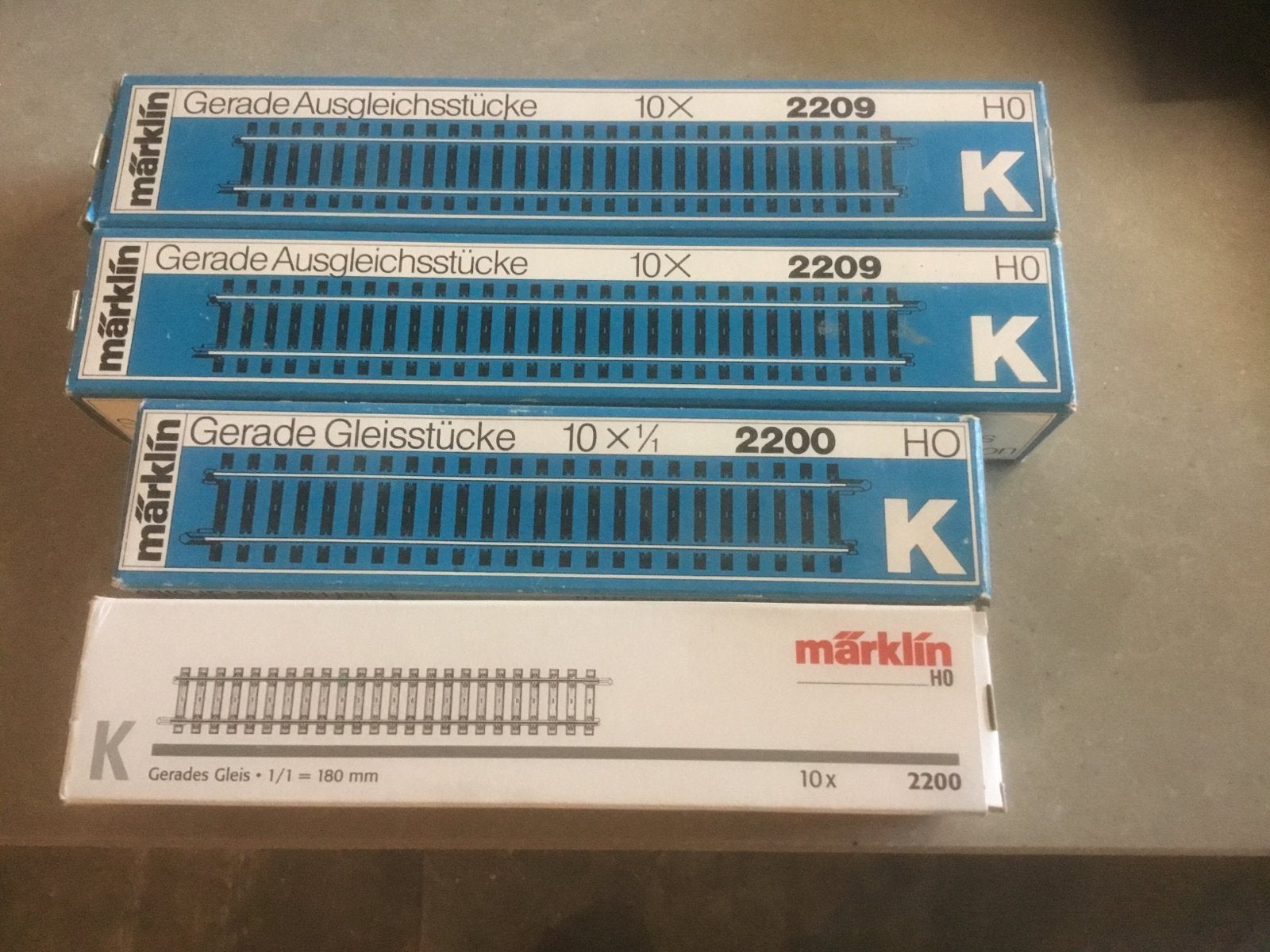 Märklin HO K-rail rechte rails, Wisselstroom, Gebruikt, Rails, Ophalen of Verzenden