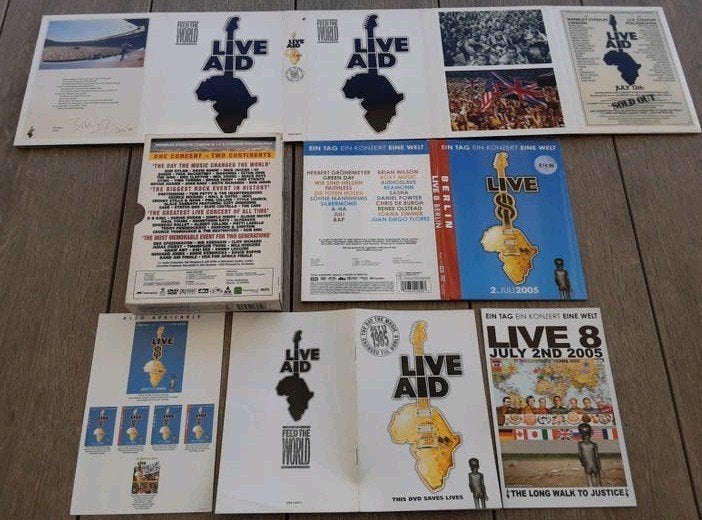 Live Aid 1985 & live 8 Berlin 2005 op 5 DVD'S in deluxe box, Gebruikt, Alle leeftijden, Ophalen of Verzenden, Concert
