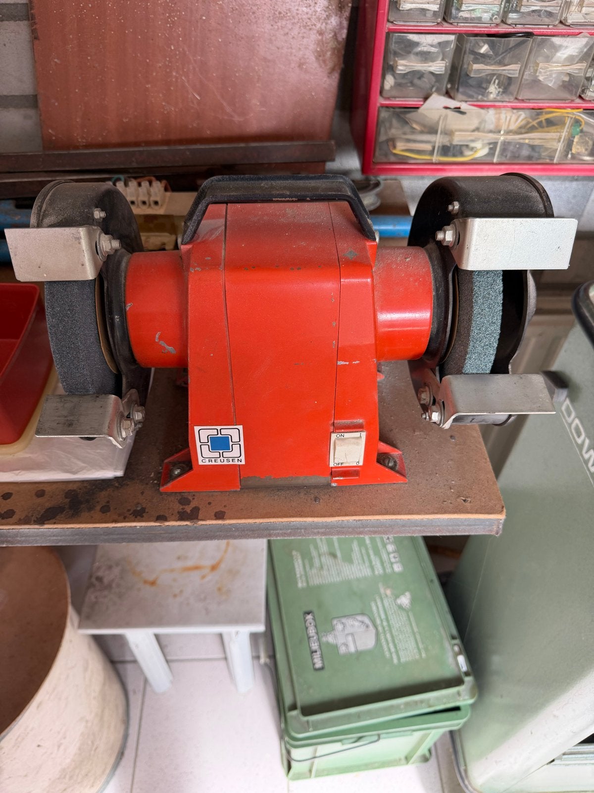 Creusen Werkbankslijpmachine - Gebruikt, Doe-het-zelf en Verbouw, Gereedschap | Slijpmachines, Ophalen, Gebruikt, Minder dan 700 watt