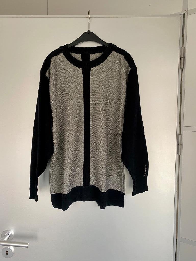 J02 Carlo Colucci: maat 50=M trui zwart/grijs, Kleding | Heren, Truien en Vesten, Maat 48/50 (M), Zwart, Ophalen of Verzenden