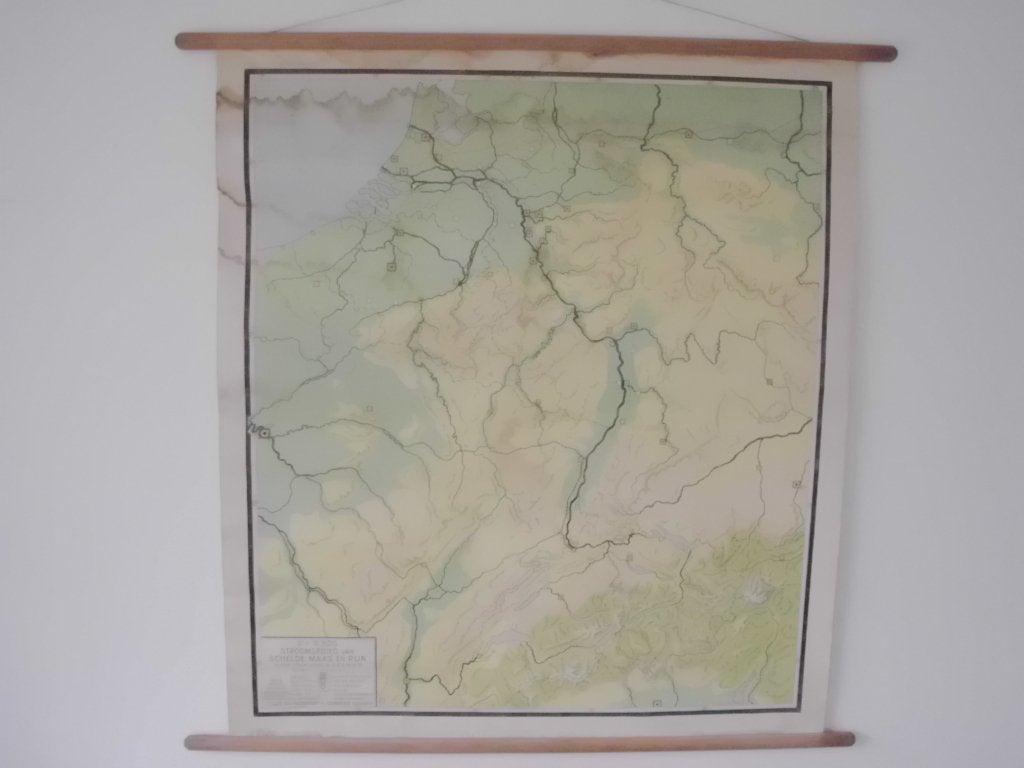Retro brocante, hele oude Bos schoolplaat Nr 1, rivieren, Antiek en Kunst, Ophalen
