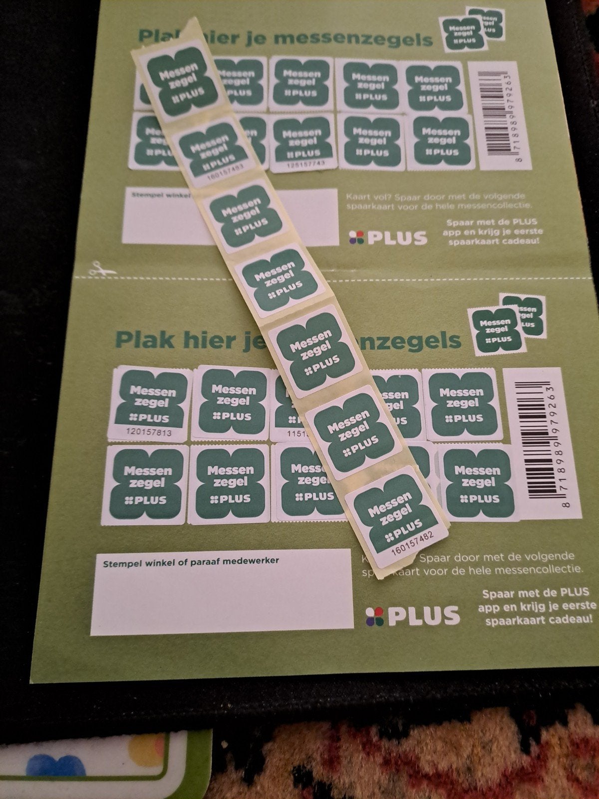 Plus messenzegels, Ophalen of Verzenden, Winkel, Super of Benzinepomp, Zegels, Bonnen of Punten