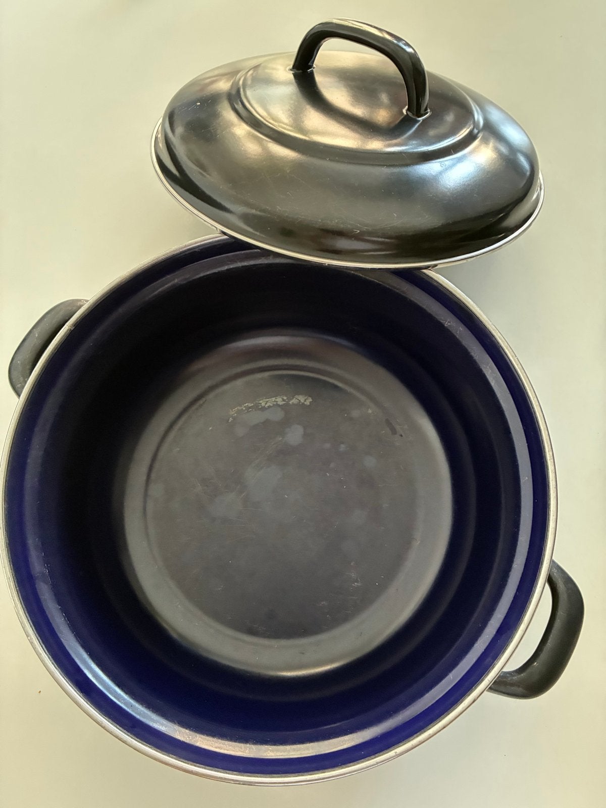 BK Kookpan 24 cm - Emaille - ook geschikt voor inductie, Ophalen, Gebruikt, BK, Kookpan