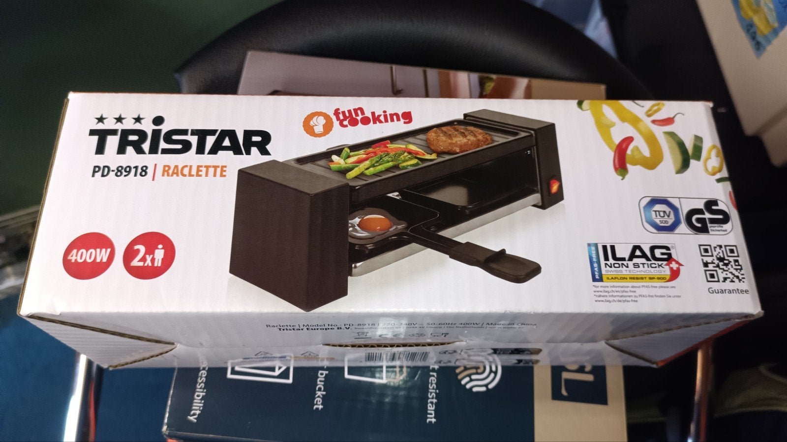 Nieuwe Tristar PD-8918 Raclette Grill - 400W voor 2 personen, Ophalen of Verzenden
