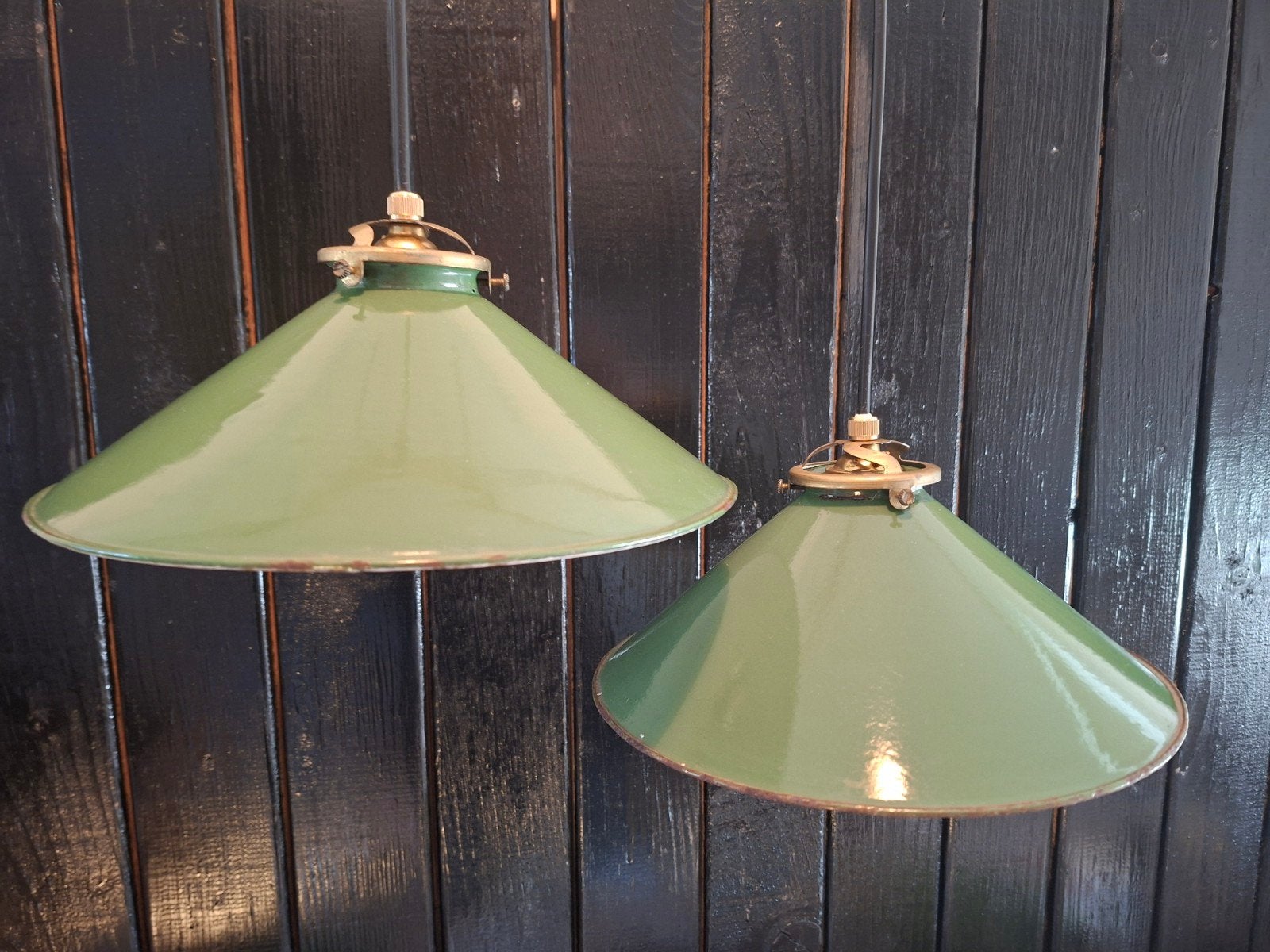 groene emaille hanglampen, Ophalen of Verzenden