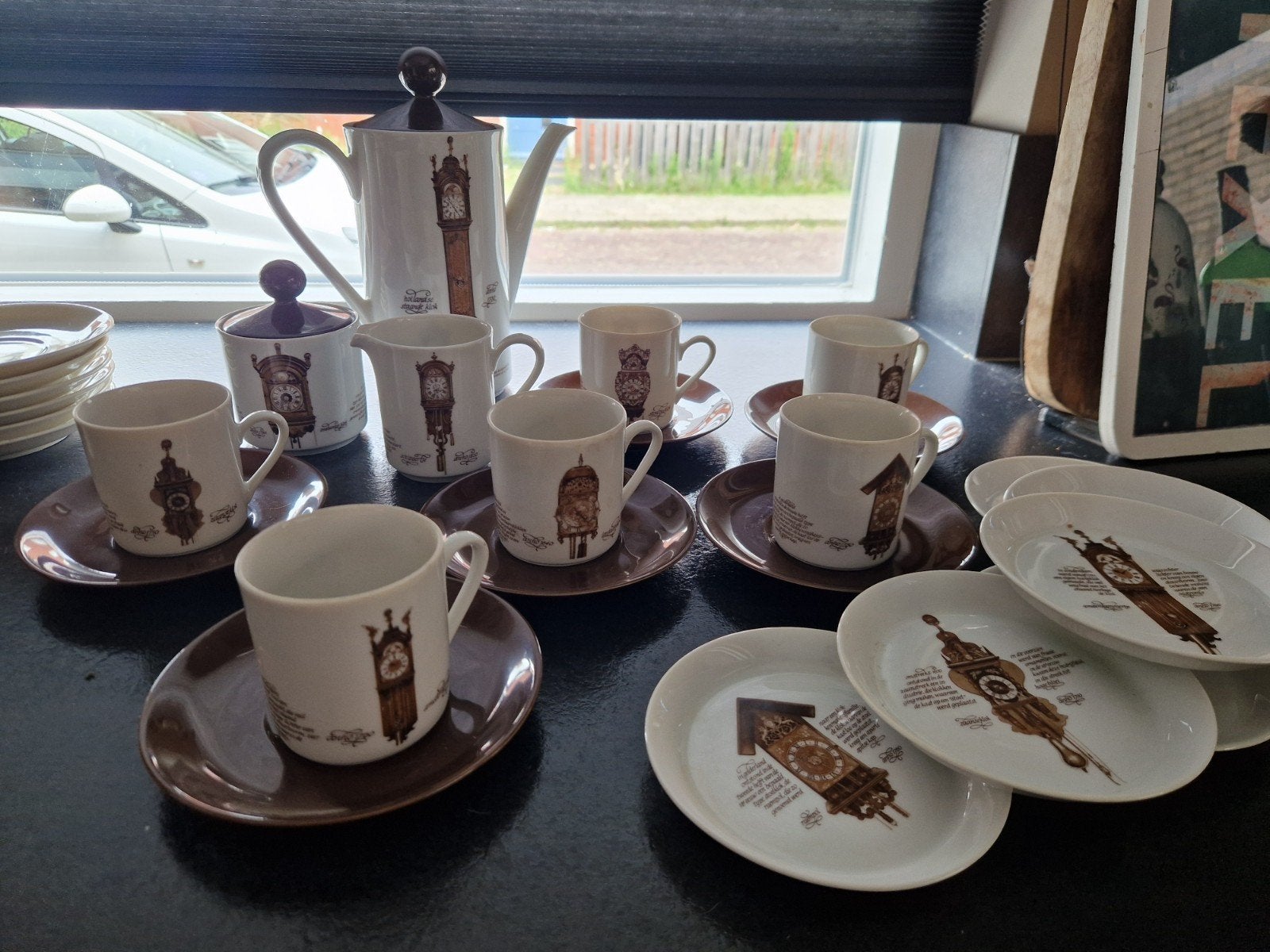 Douwe Egberts Mitterteich Porzellan Koffieservies 21-delig, Ophalen, Gebruikt, Overige merken, Vintage