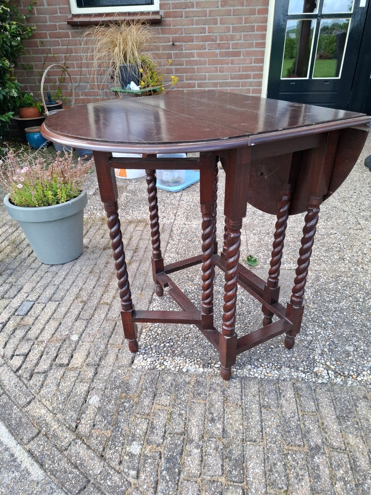 Antieke Gateleg Tafel .Hangoortafel., Ophalen of Verzenden