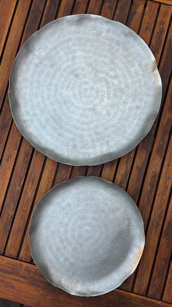 2 decoratieve ronde dienbladen/ borden/ schalen, Schaal, Rond, Nieuw, Ophalen of Verzenden