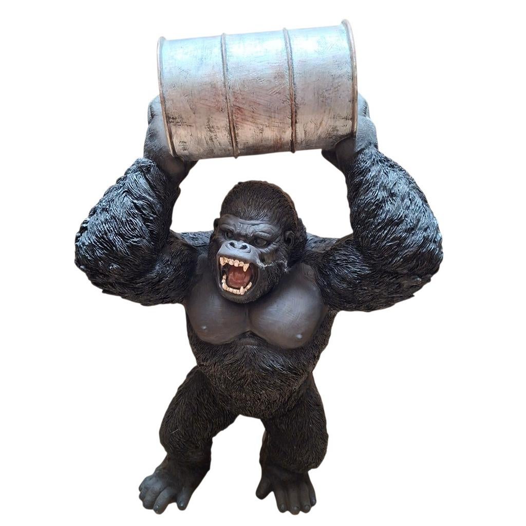 Gorilla met ton 57 cm hoog, Ophalen, Nieuw, Kunststof