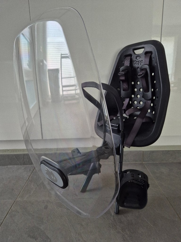 Thule Yepp Mini fietsstoeltje & windscherm, Ophalen, Voetsteuntjes, 0 t/m 18 kg, Voorzitje