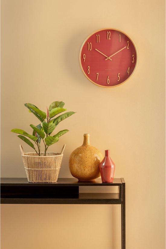 Karlsson Wandklok Gracil - Rood - Ø40cm - Hout., Huis en Inrichting, Ophalen of Verzenden, Nieuw, Wandklok