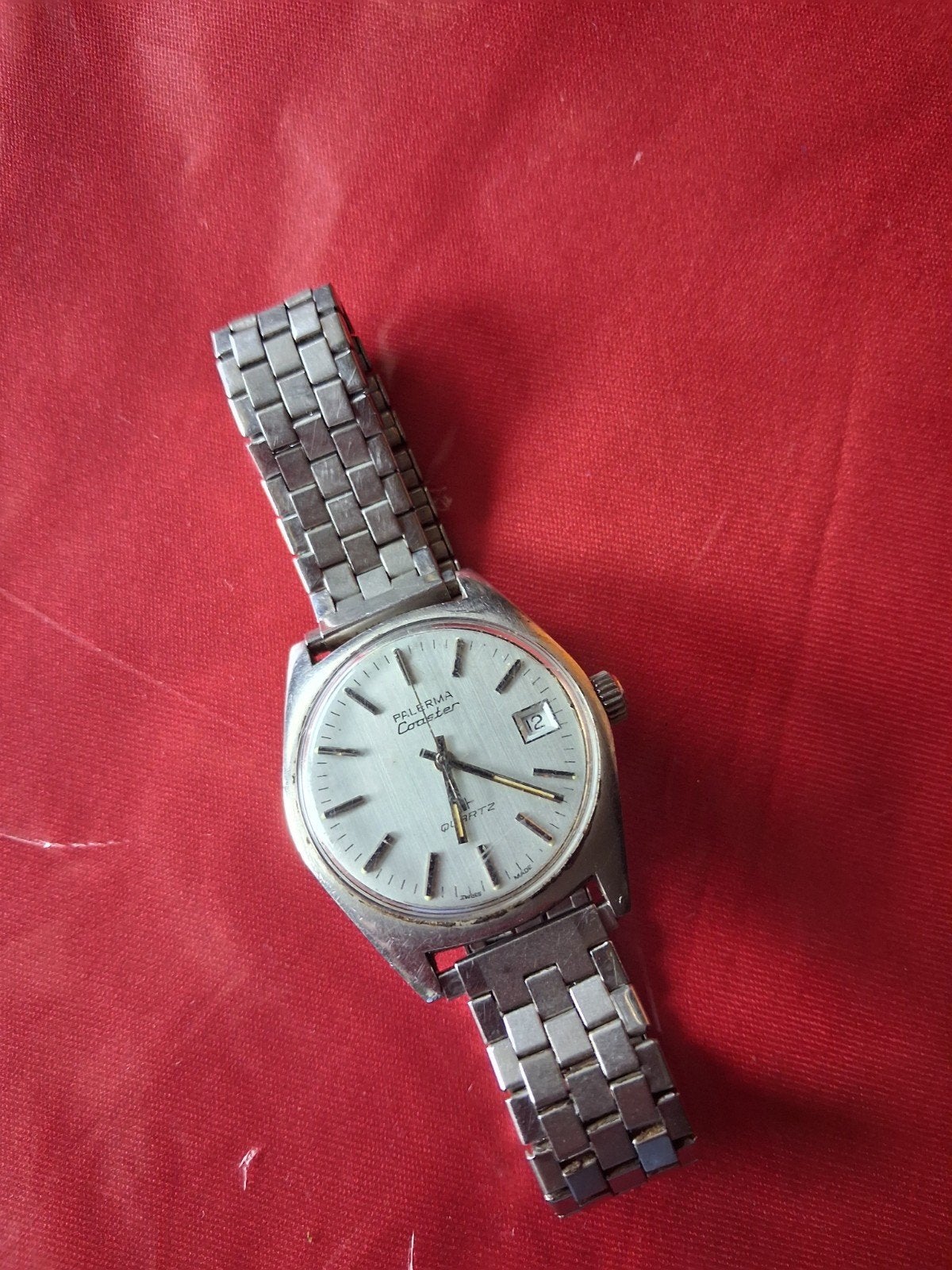 Swiss made Palermo Coaster Quartz Horloge - Swiss Made, Overige merken, Staal, Gebruikt, Staal