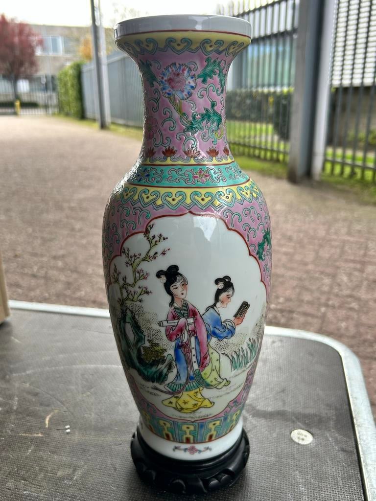 Antieke Chinese Famille Rose Porseleinen Vaas, Antiek en Kunst, Antiek | Vazen, Ophalen of Verzenden