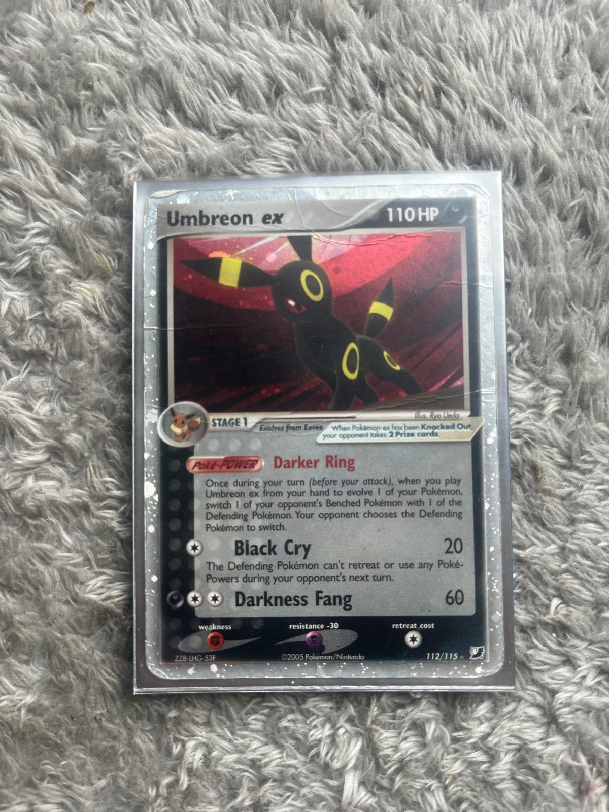 Pokemon Umbreon ex #112, Ophalen of Verzenden, Gebruikt, Losse kaart, Foil