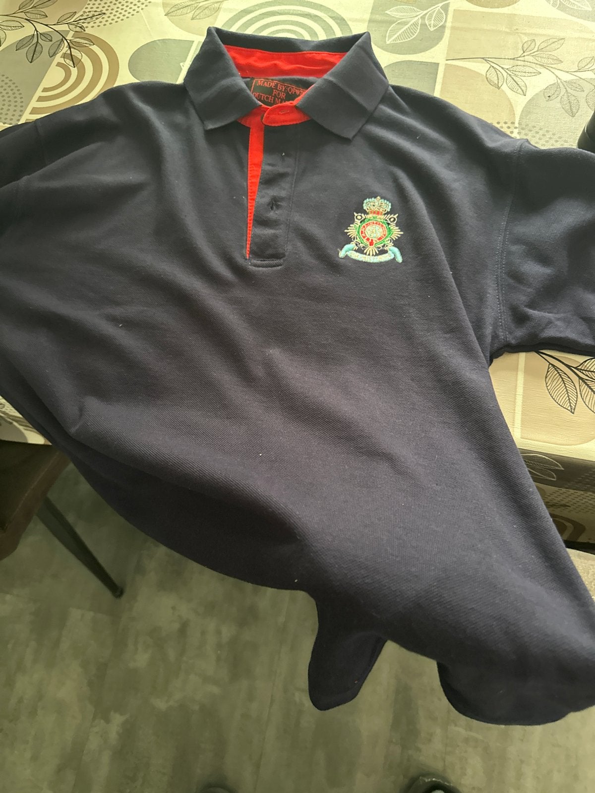 Polo korte mouw Korps Mariniers - Made by QP070, Ophalen of Verzenden, Gedragen, Maat 52/54 (L), Blauw
