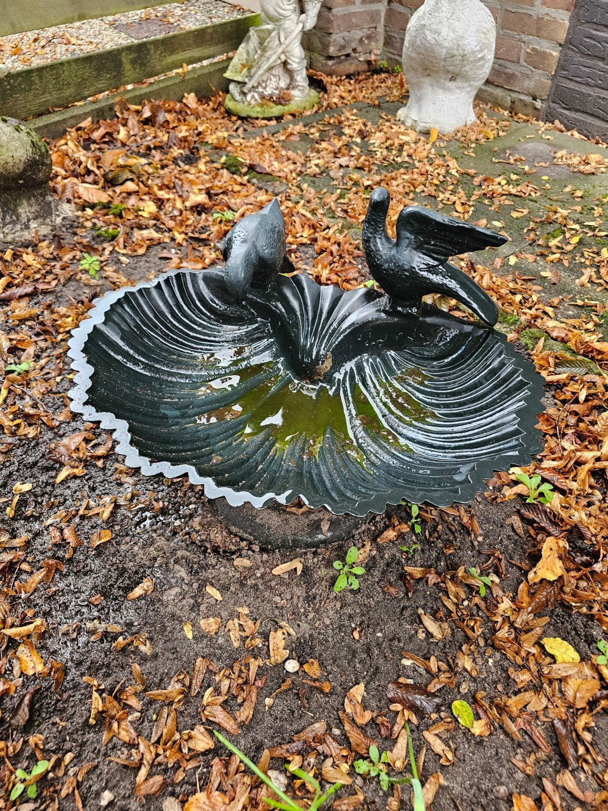ijzeren drinkbak voor vogels, Tuin en Terras, Ophalen, Gebruikt, Gietijzer, Overige typen
