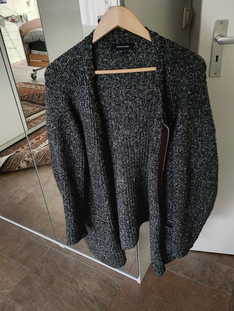 Donker Grijs Gemêleerd Lang Vest Maat 44, Ophalen of Verzenden, Zo goed als nieuw, Maat 42/44 (L), Grijs