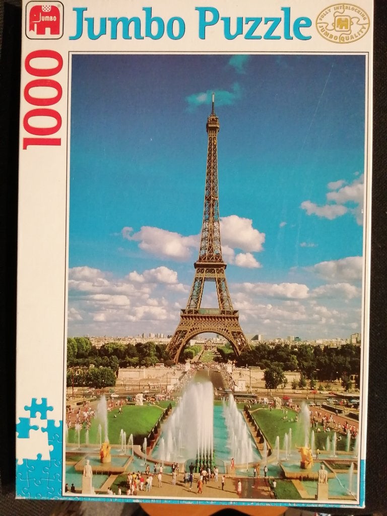 Jumbo Puzzle Eiffeltoren, Parijs, Frankrijk, Hobby en Vrije tijd, Ophalen of Verzenden, 500 t/m 1500 stukjes, Zo goed als nieuw