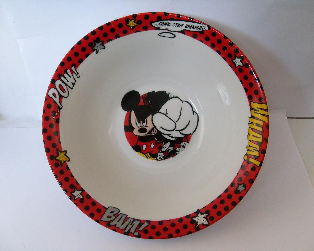 Mickey Mouse Kom Soepkom Schaaltje Walt Disney, Ophalen of Verzenden, Mickey Mouse, Zo goed als nieuw, Servies