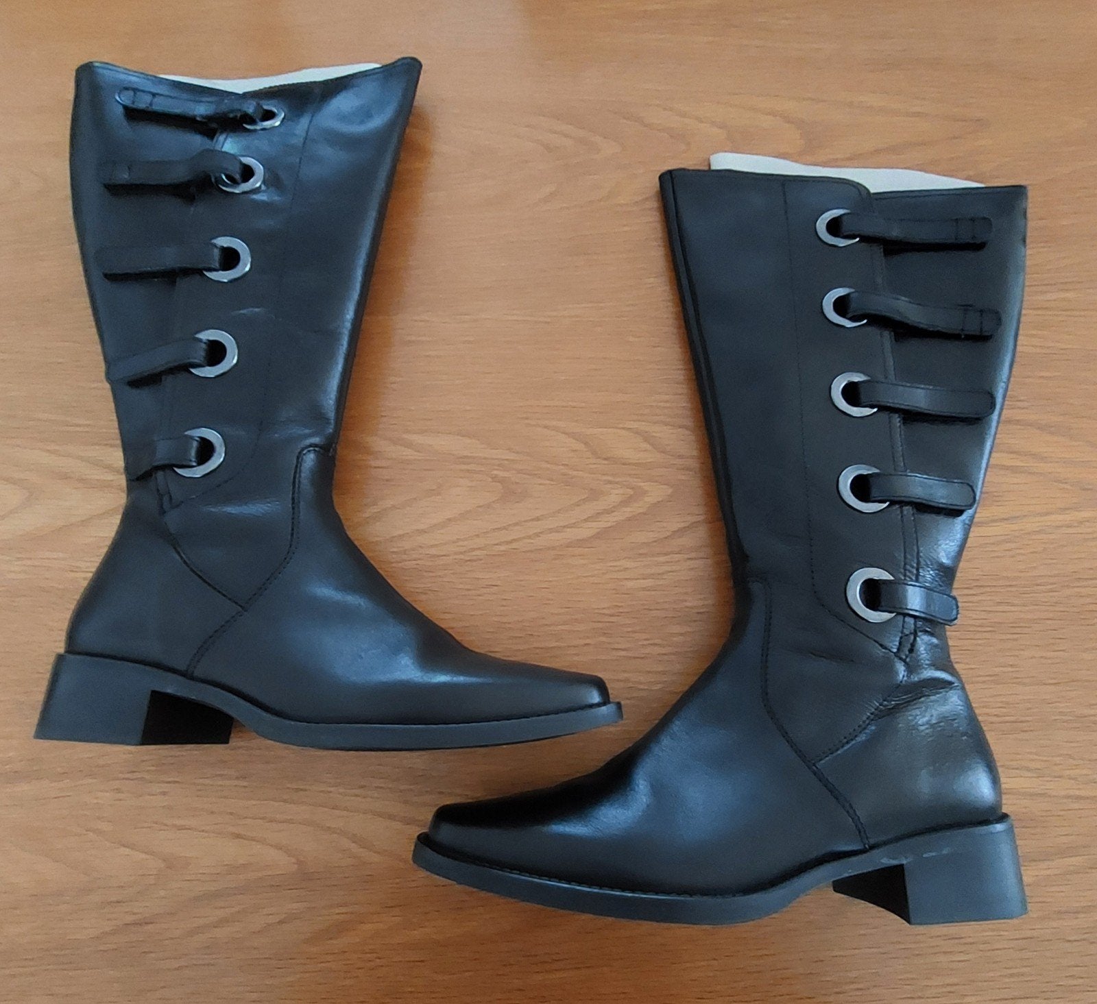 Zwart lederen hoge laarzen, Kleding | Dames, Ophalen, Hoge laarzen, Zwart, Nieuw