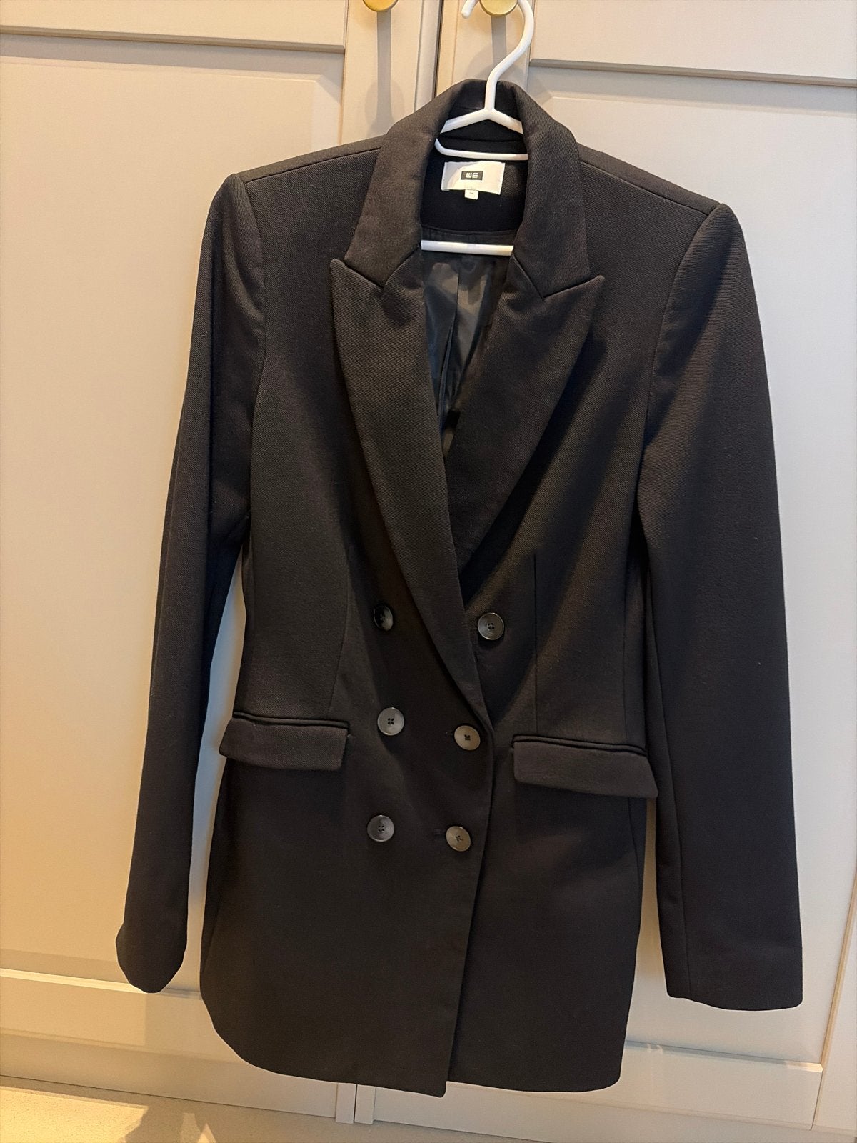Stijlvolle lange zwarte blazer - Zo goed als nieuw, Kleding | Dames, Ophalen of Verzenden, Zo goed als nieuw, Zwart, Jasje
