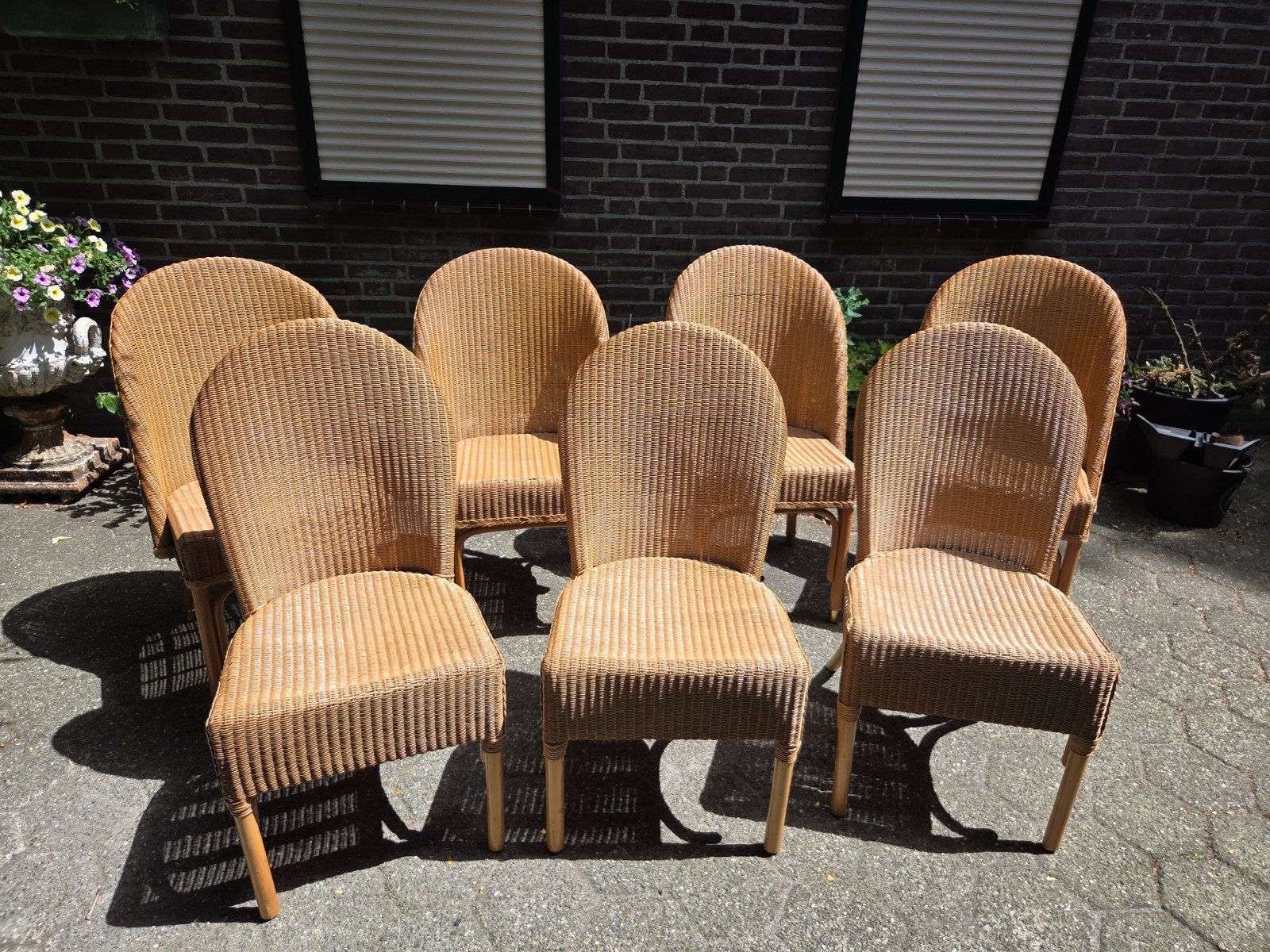 7 originele loyd loom stoelen gratis, Ophalen, Gebruikt, Bruin