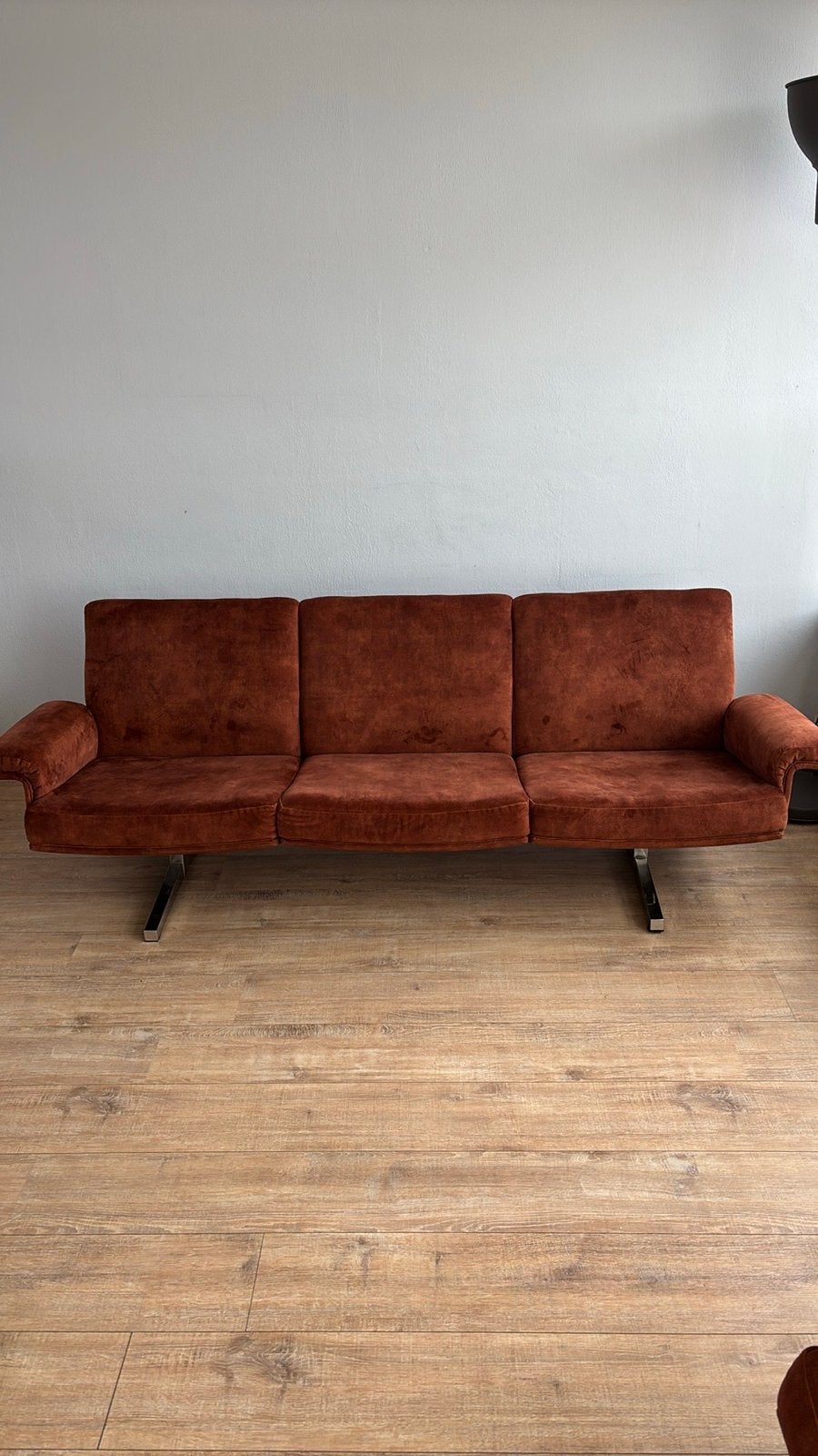 Vintage Bruine Bank - 3-zits, Huis en Inrichting, Banken | Bankstellen, Ophalen, Gebruikt, Driepersoons, 75 tot 100 cm