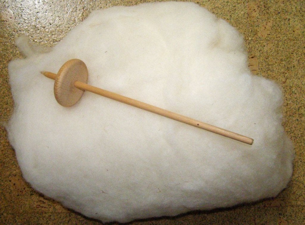 spintol met bat gekaarde wol spinnewiel spinnen schapenwol, Hobby en Vrije tijd, Spinnewielen en Spinnen, Ophalen of Verzenden